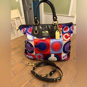 Coach 13253 Madison Op Art Julianne Shoulder Bag Tote Handbag Purse RARE!